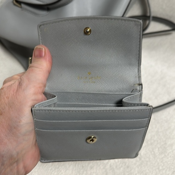 EUC, Kate Spade Convertible/Crossbody Gray Leather Purse, Like New! FREE WALLET! - Picture 11 of 12